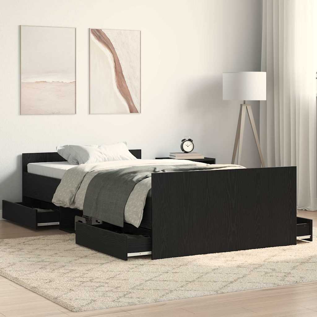 Lovos rėmas juoda ąžuolo 100 x 200 cm Apdirbta mediena