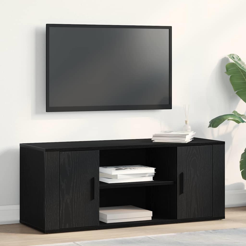 Televizoriaus spintelė juoda ąžuolo 100 x 35 x 40 cm