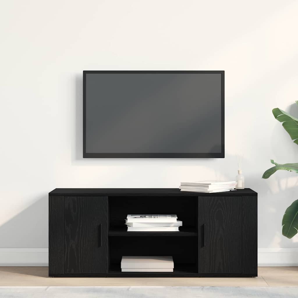 Televizoriaus spintelė juoda ąžuolo 100 x 35 x 40 cm