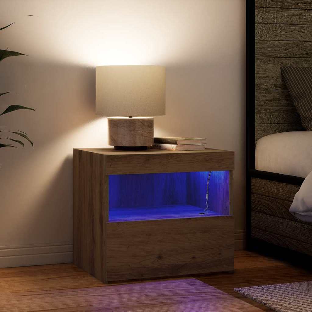 Naktinis staliukas 2 pcs artisano ąžuolo 50 x 40 x 45 cm