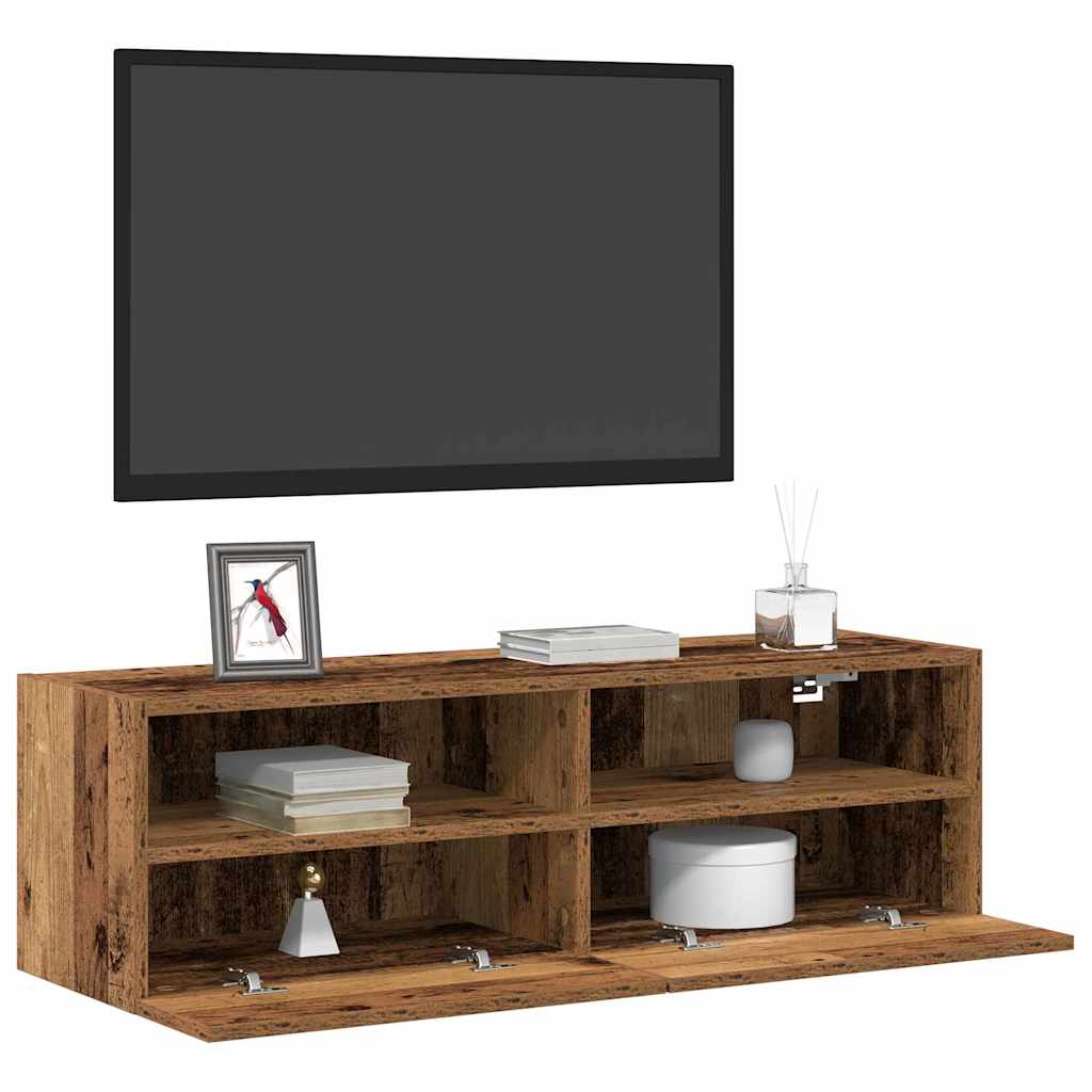 TV sieninė spintelė 2 pcs Senovinis medis 100 x 30 x 30 cm