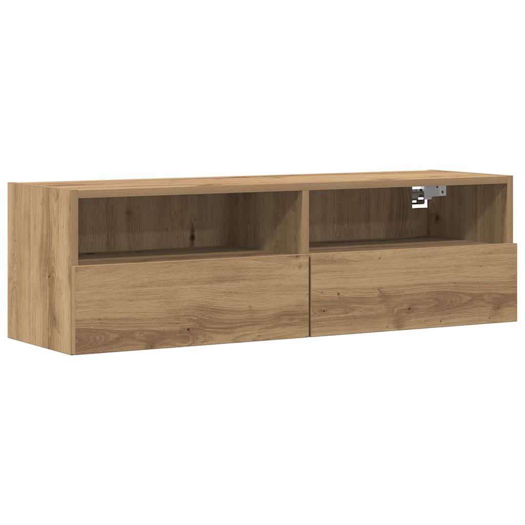 TV sieninė spintelė 2 pcs artisano ąžuolo 100 x 30 x 30 cm