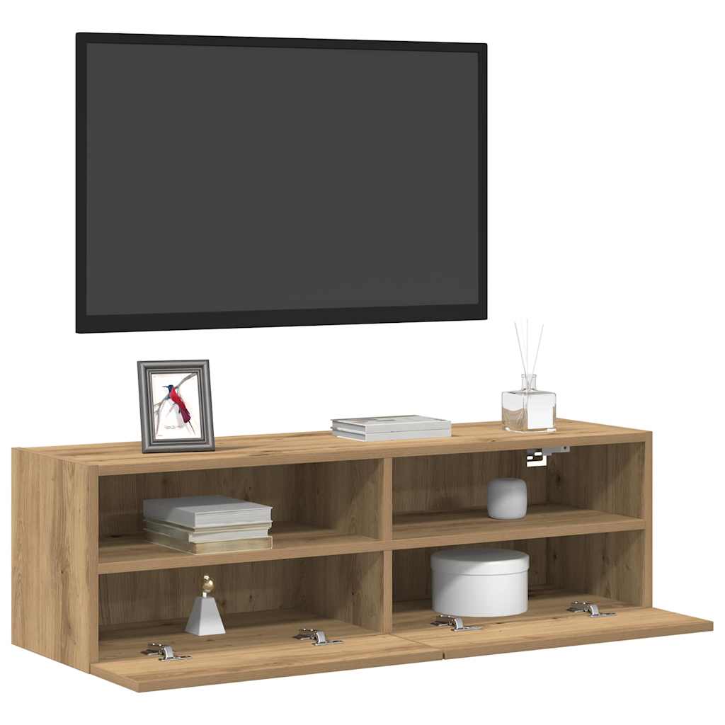 TV sieninė spintelė 2 pcs artisano ąžuolo 100 x 30 x 30 cm