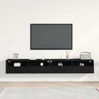 TV sieninė spintelė 2 pcs juoda ąžuolo 100 x 30 x 30 cm