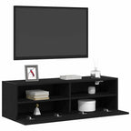 TV sieninė spintelė 2 pcs juoda ąžuolo 100 x 30 x 30 cm