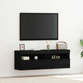 TV sieninė spintelė juoda ąžuolo 60 x 30 x 40 cm