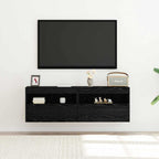 TV sieninė spintelė juoda ąžuolo 60 x 30 x 40 cm