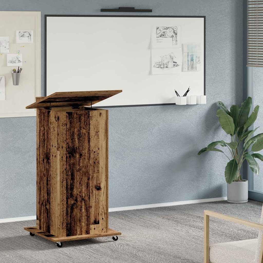 Podiumas su ratu Senas medis 55 x 55 x 107 cm Apdirbta mediena