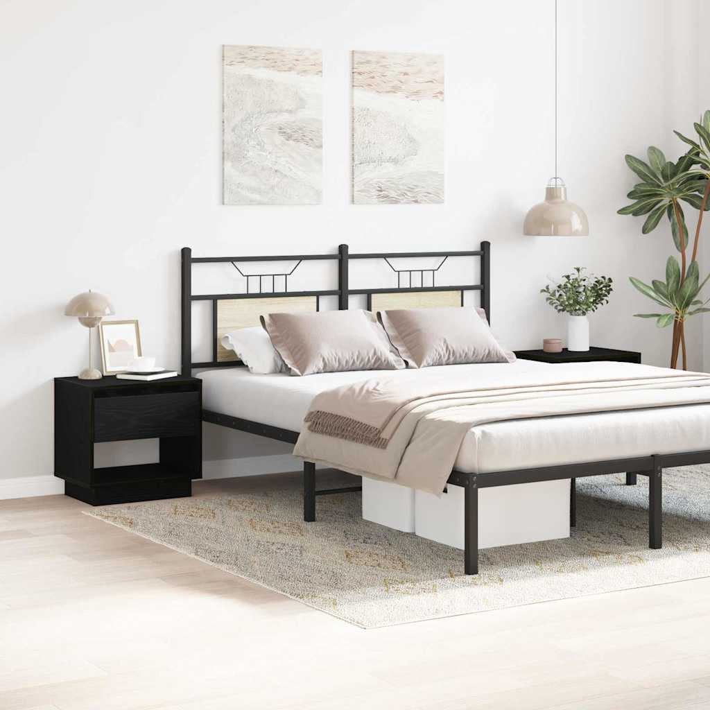 Naktinis staliukas 2 pcs juoda ąžuolo 45 x 34 x 44 cm