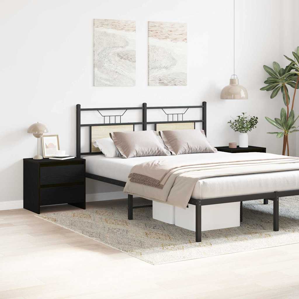 Šalia lovos spintelė 2 pcs juoda ąžuolo 45 x 34 x 44.5 cm