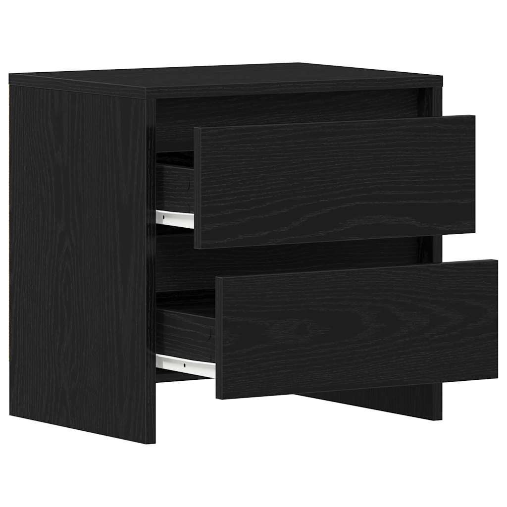 Šalia lovos spintelė 2 pcs juoda ąžuolo 45 x 34 x 44.5 cm