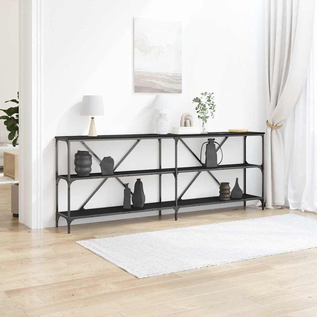 Konsolinis stalas Juoda 200 x 30 x 75 cm Apdirbta mediena