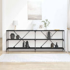 Konsolinis stalas Juoda 200 x 30 x 75 cm Apdirbta mediena