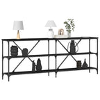 Konsolinis stalas Juoda 200 x 30 x 75 cm Apdirbta mediena