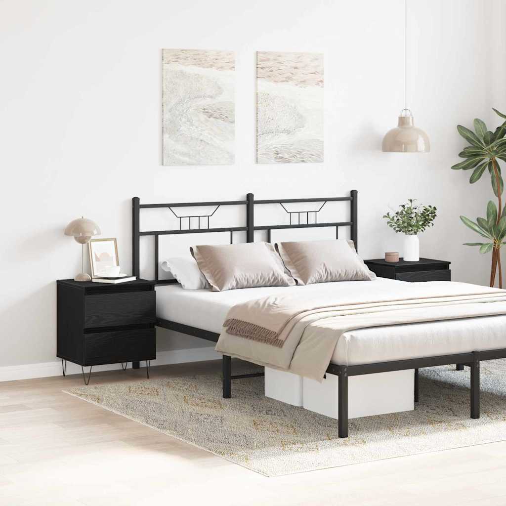 Šalia lovos spintelė 2 pcs juoda ąžuolo 40 x 35 x 50 cm