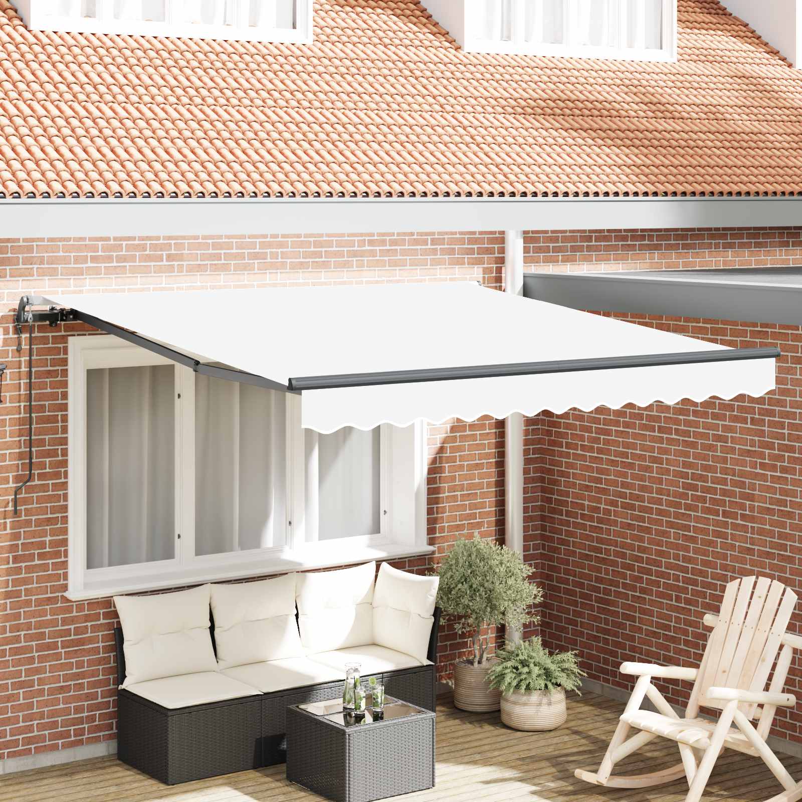 Ištraukiama markizė Raudona ir Juoda 350 x 250 cm