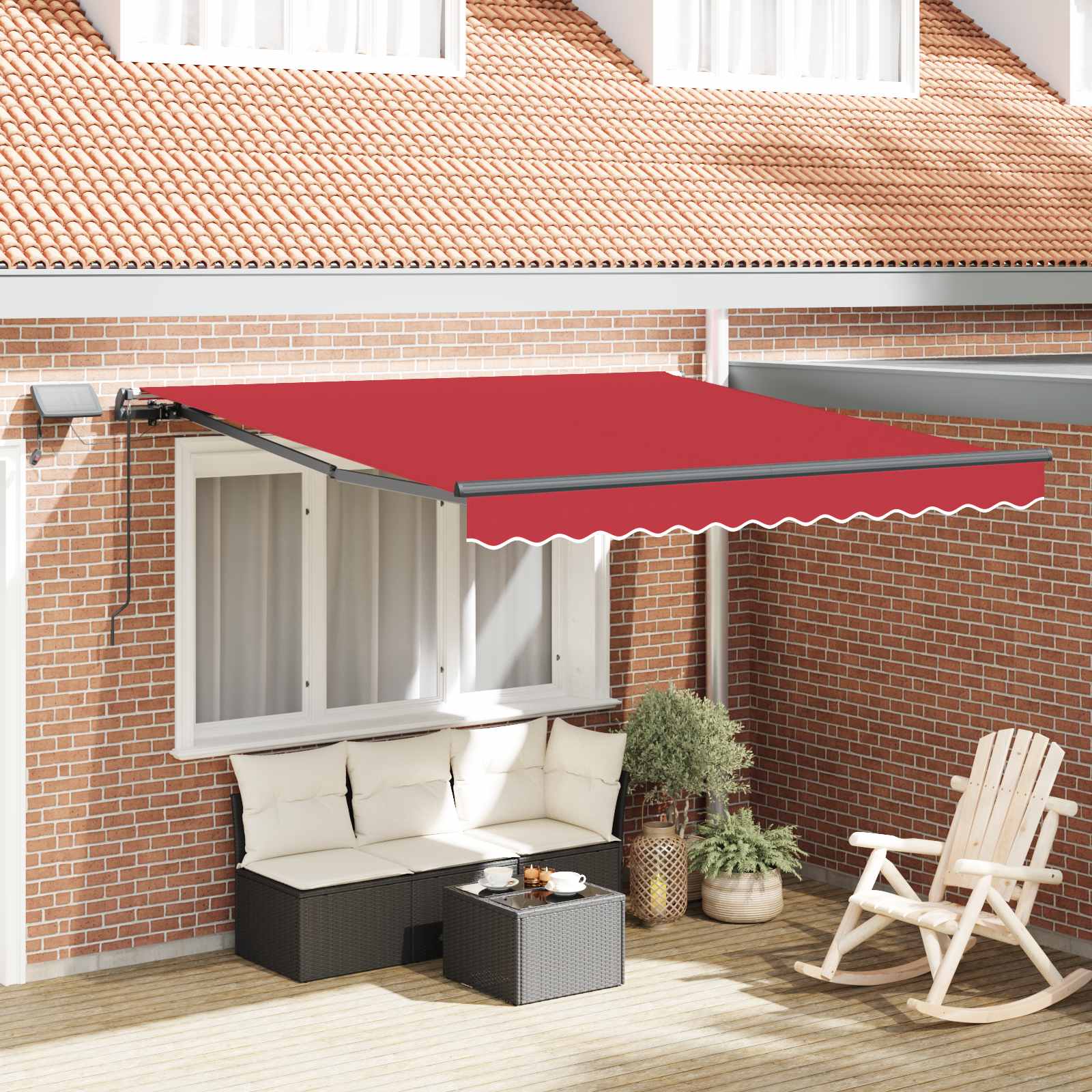 Ištraukiama markizė oranžinė ir ruda 300 x 250 cm audinys