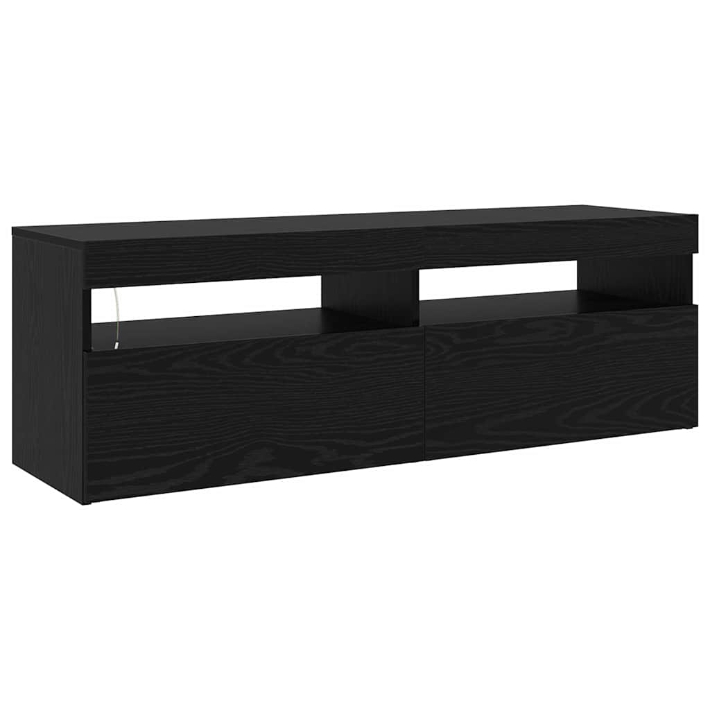 Televizoriaus spintelė 2 pcs Juodas ąžuolas 240 x 35 x 40 cm