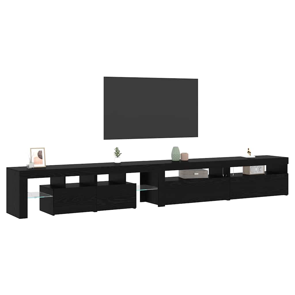Televizoriaus spintelė 3 pcs Juodas ąžuolas 260 x 37 x 40 cm