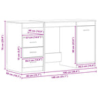 Stalas 2 pcs Juodas ąžuolas 140 x 50 x 76 cm Apdirbta mediena