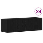 TV spintelių komplektas 4 pcs Juodas ąžuolas 100 x 30 x 30 cm