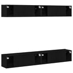 TV spintelių komplektas 4 pcs Juodas ąžuolas 100 x 30 x 30 cm