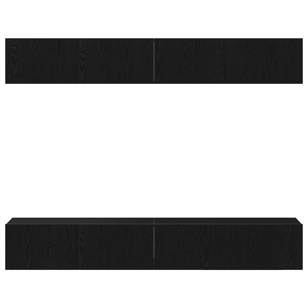 TV spintelių komplektas 4 pcs Juodas ąžuolas 100 x 30 x 30 cm