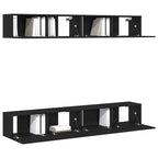TV spintelių komplektas 4 pcs Juodas ąžuolas 100 x 30 x 30 cm