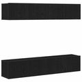 TV spintelių komplektas 4 pcs Juodas ąžuolas 80 x 30 x 30 cm
