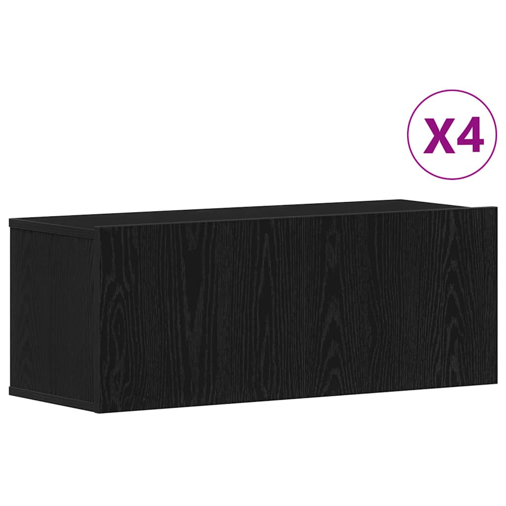 TV spintelių komplektas 4 pcs Juodas ąžuolas 80 x 30 x 30 cm