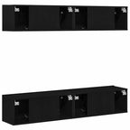TV spintelių komplektas 4 pcs Juodas ąžuolas 80 x 30 x 30 cm