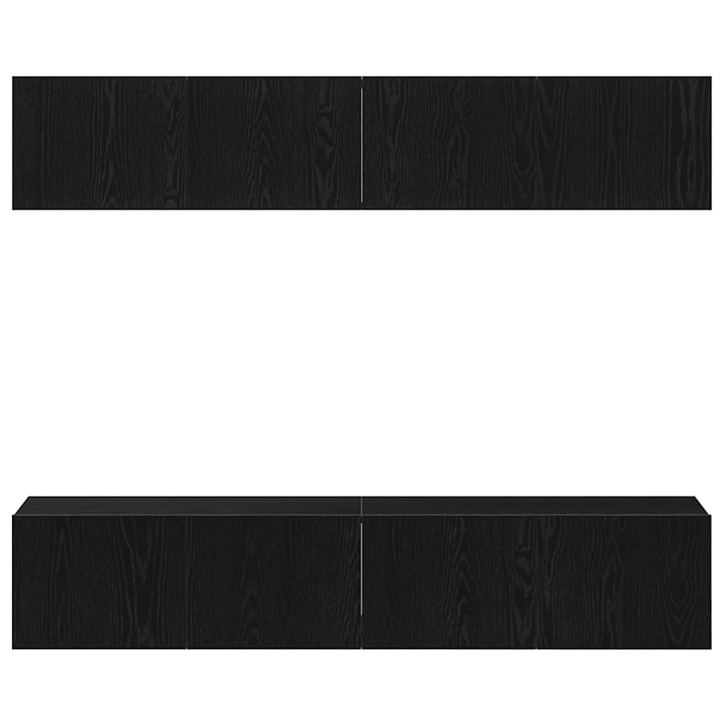 TV spintelių komplektas 4 pcs Juodas ąžuolas 80 x 30 x 30 cm