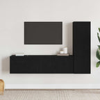 TV spintelių komplektas 3 pcs Juodas ąžuolas