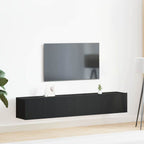 TV spintelių komplektas 2 pcs Juodas ąžuolas Apdirbta mediena