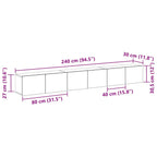 TV spintelių komplektas 3 pcs Juodas ąžuolas 80 x 30 x 30 cm