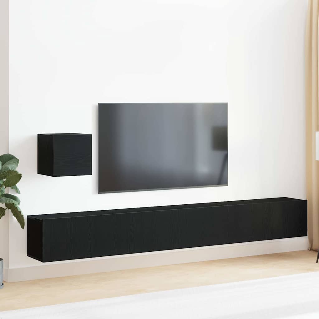 TV spintelių komplektas Juodas ąžuolas Apdirbta mediena