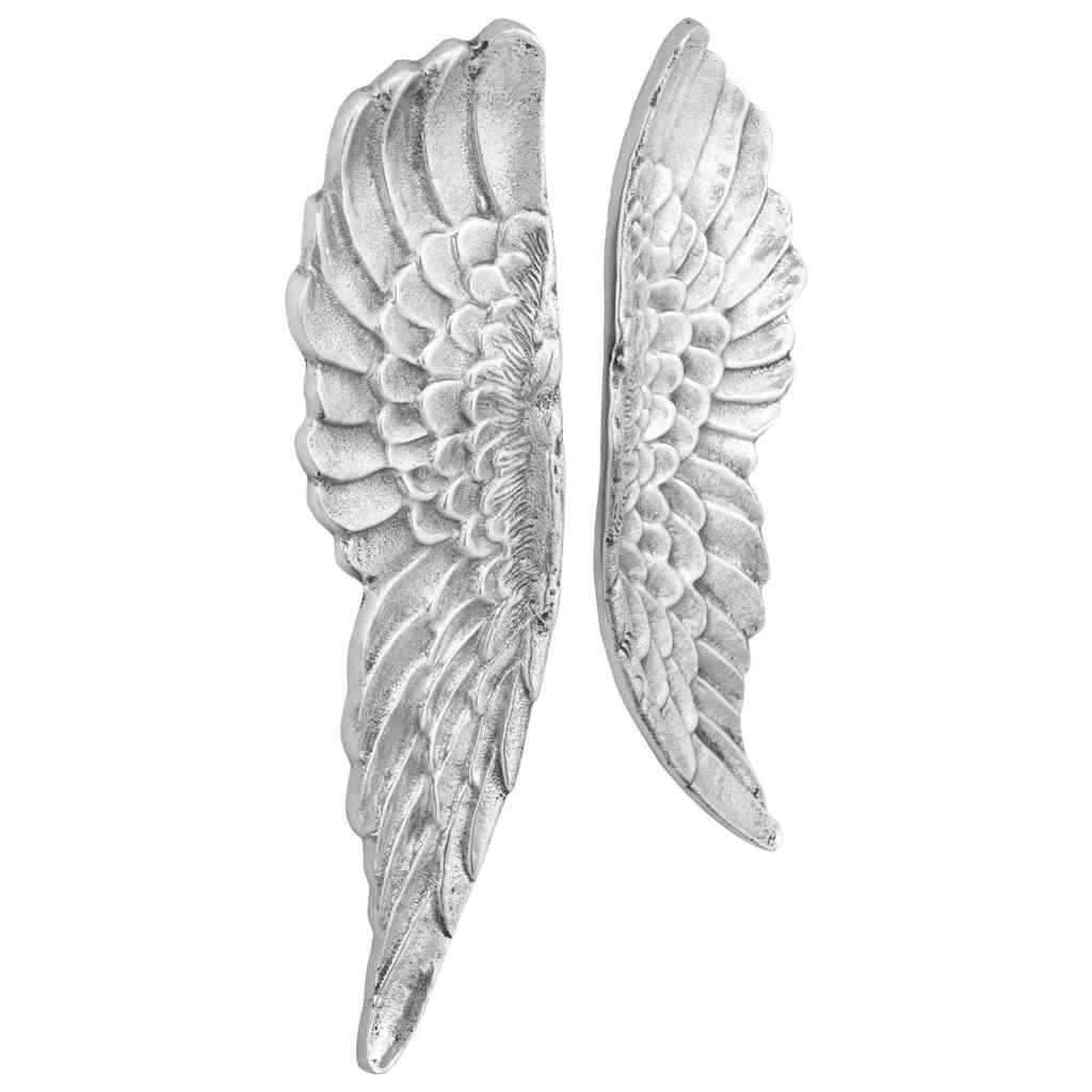 Sparnų skulptūra 2 pcs Sidabro 31 x 5 x 91 cm Aliuminis