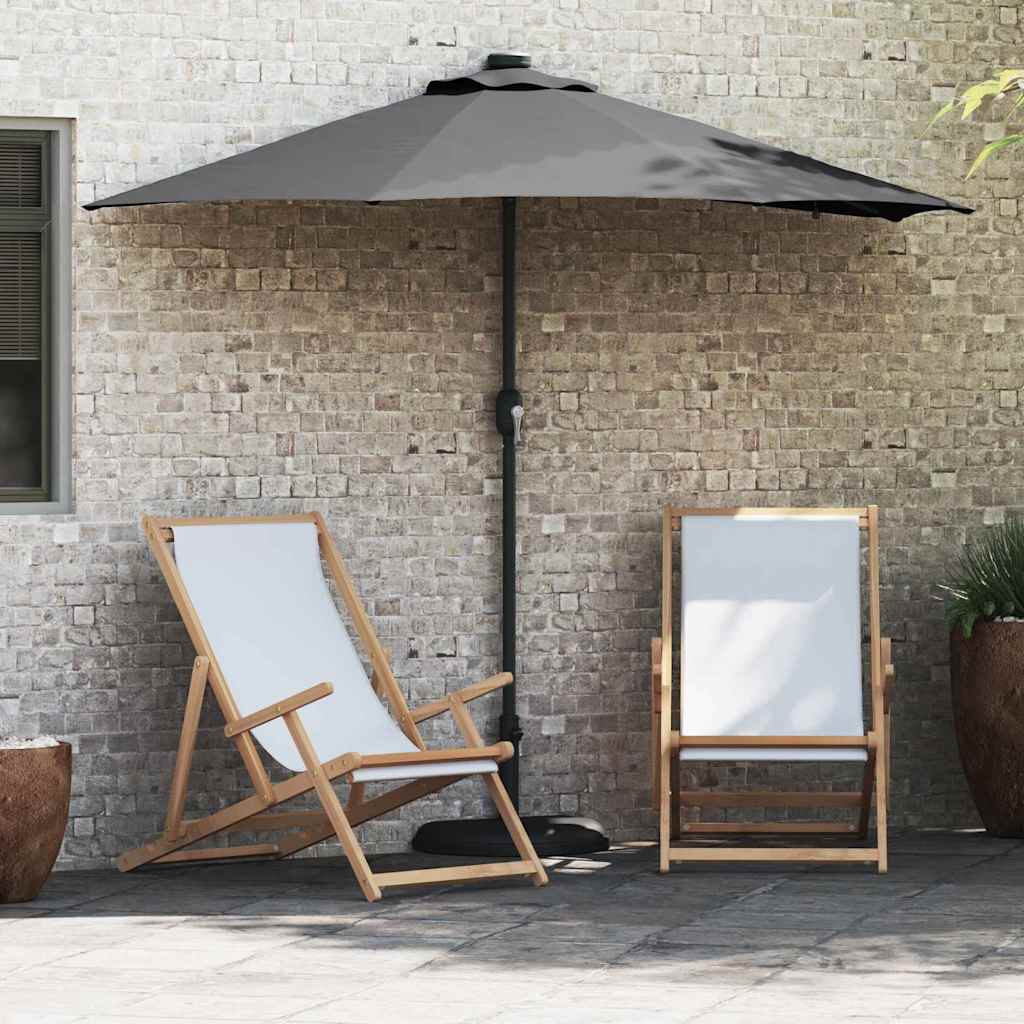 Sodo skėtis Smėlio 294 x 150 x 223 cm Poliesteris ir plienas