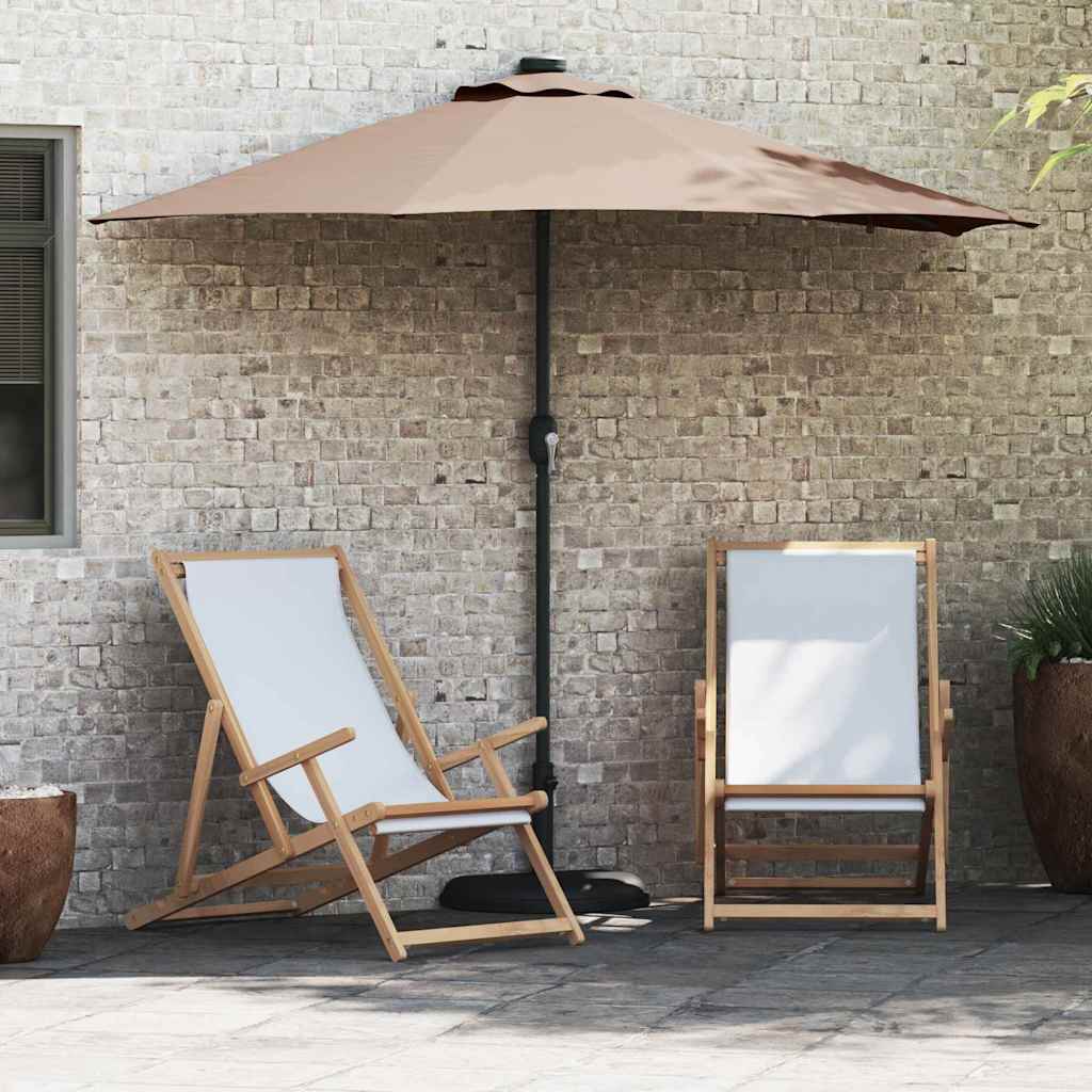 Sodo skėtis Smėlio 294 x 150 x 223 cm Poliesteris ir plienas