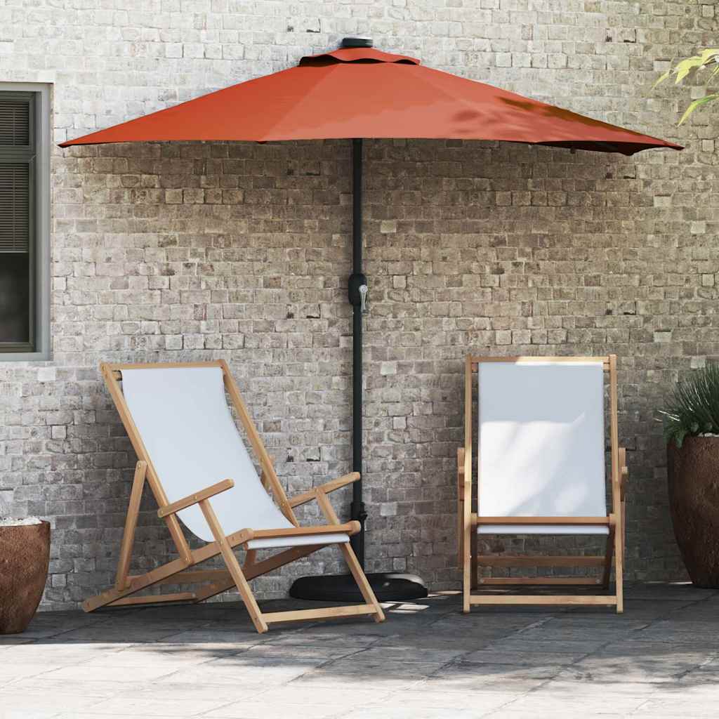 Sodo skėtis Smėlio 294 x 150 x 223 cm Poliesteris ir plienas