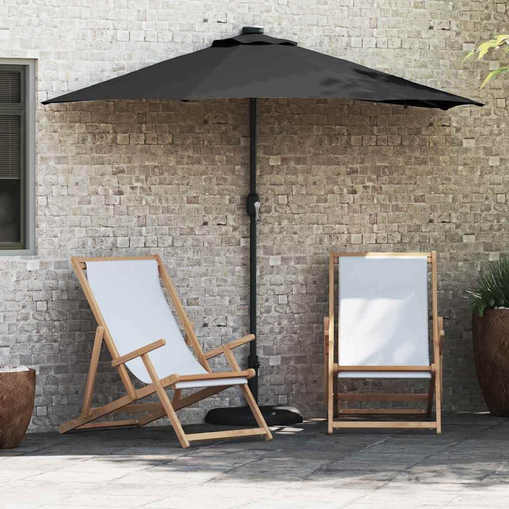 Sodo skėtis Smėlio 294 x 150 x 223 cm Poliesteris ir plienas