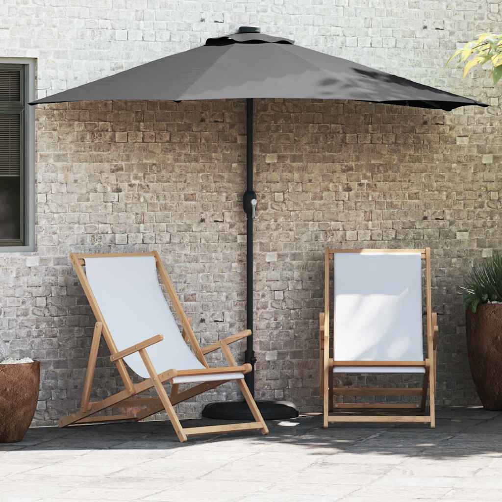 Sodo skėtis Smėlio 294 x 150 x 224 cm Poliesteris ir plienas