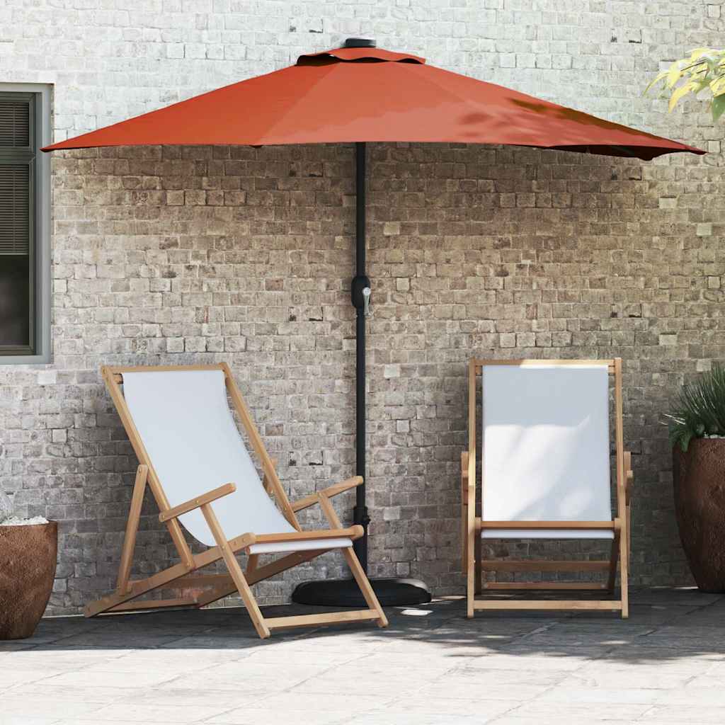 Sodo skėtis Smėlio 294 x 150 x 224 cm Poliesteris ir plienas