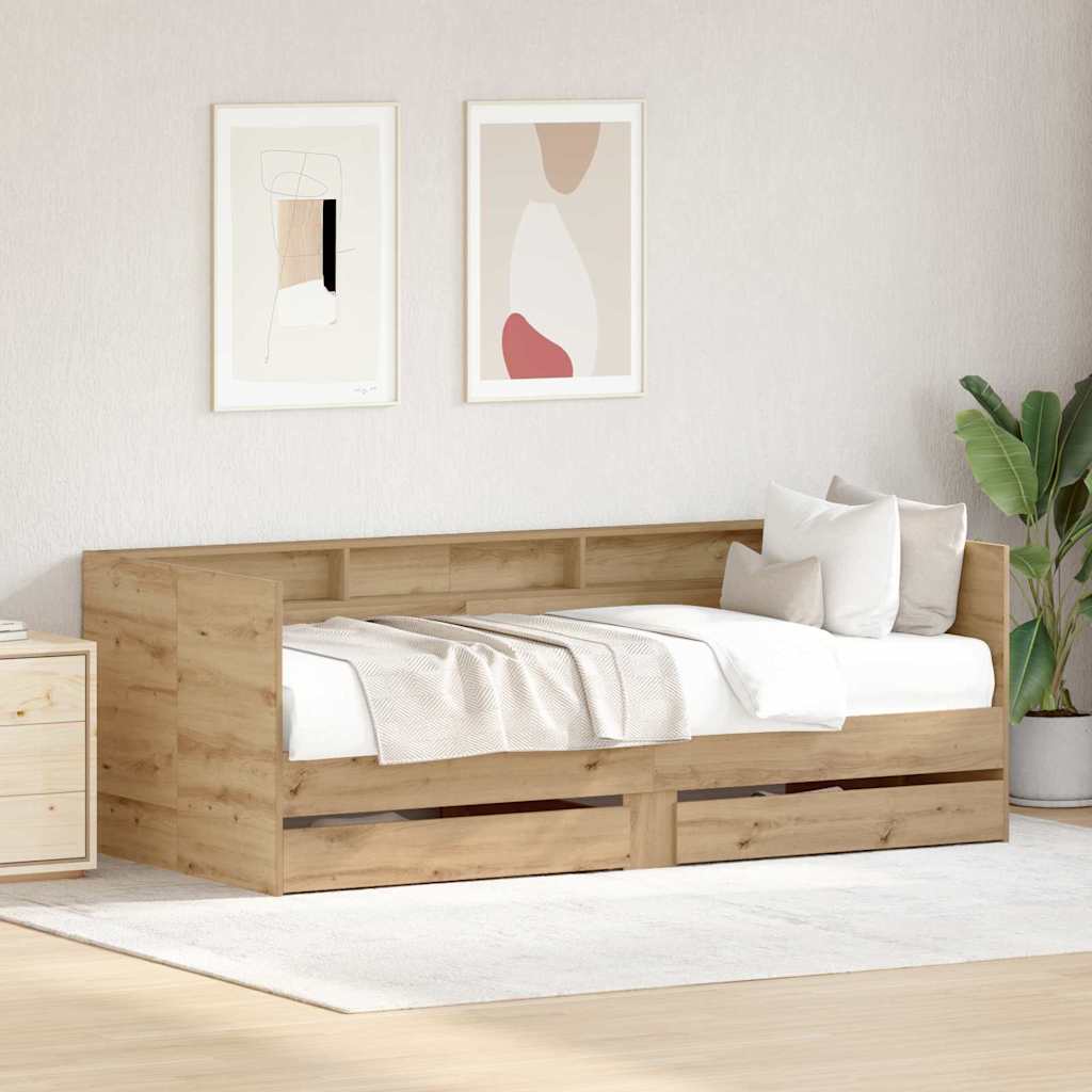 Dienos lova Amatininkų ąžuolas 100 x 200 cm Apdirbta mediena