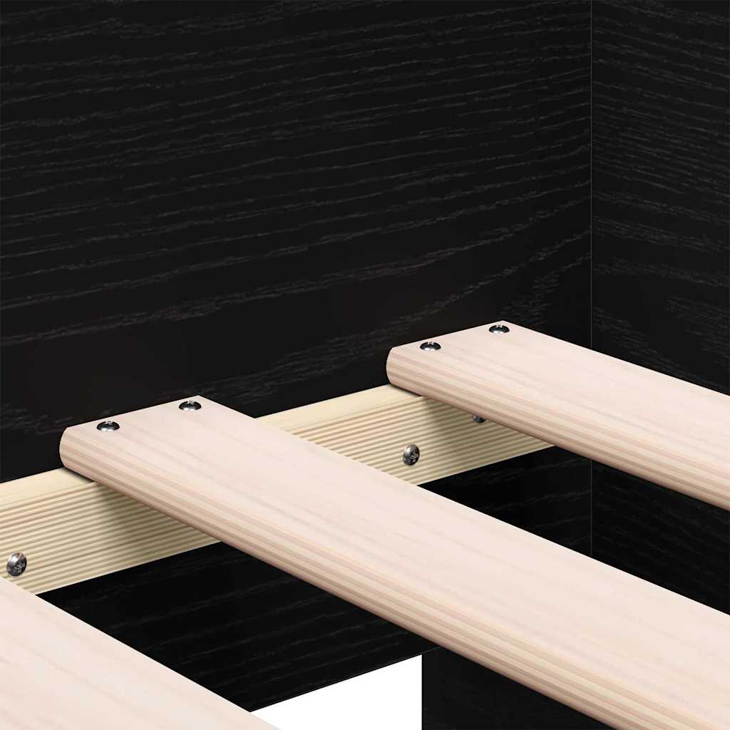 Dienos lova Juodas ąžuolas 100 x 200 cm Apdirbta mediena