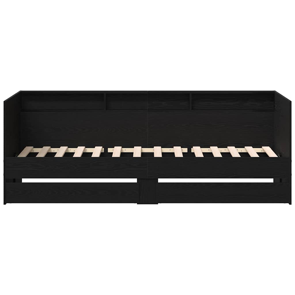 Dienos lova Juodas ąžuolas 100 x 200 cm Apdirbta mediena