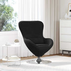 Kiaušinio formos krėslas Juoda 63 x 73 x 90 cm Aksomas