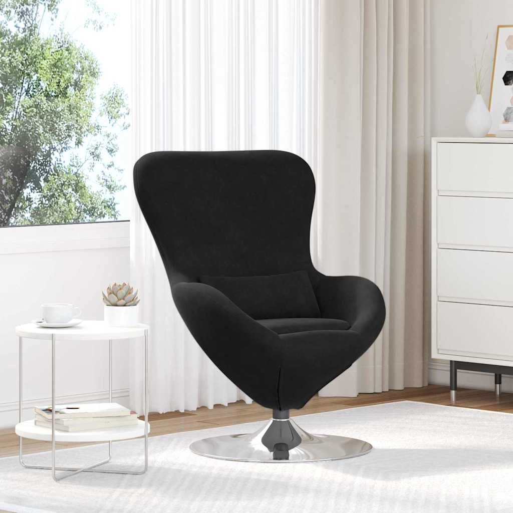 Kiaušinio formos krėslas Juoda 63 x 73 x 90 cm Aksomas