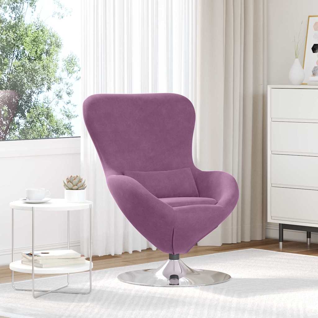 Kiaušinio formos krėslas Violetinė 63 x 73 x 90 cm Aksomas