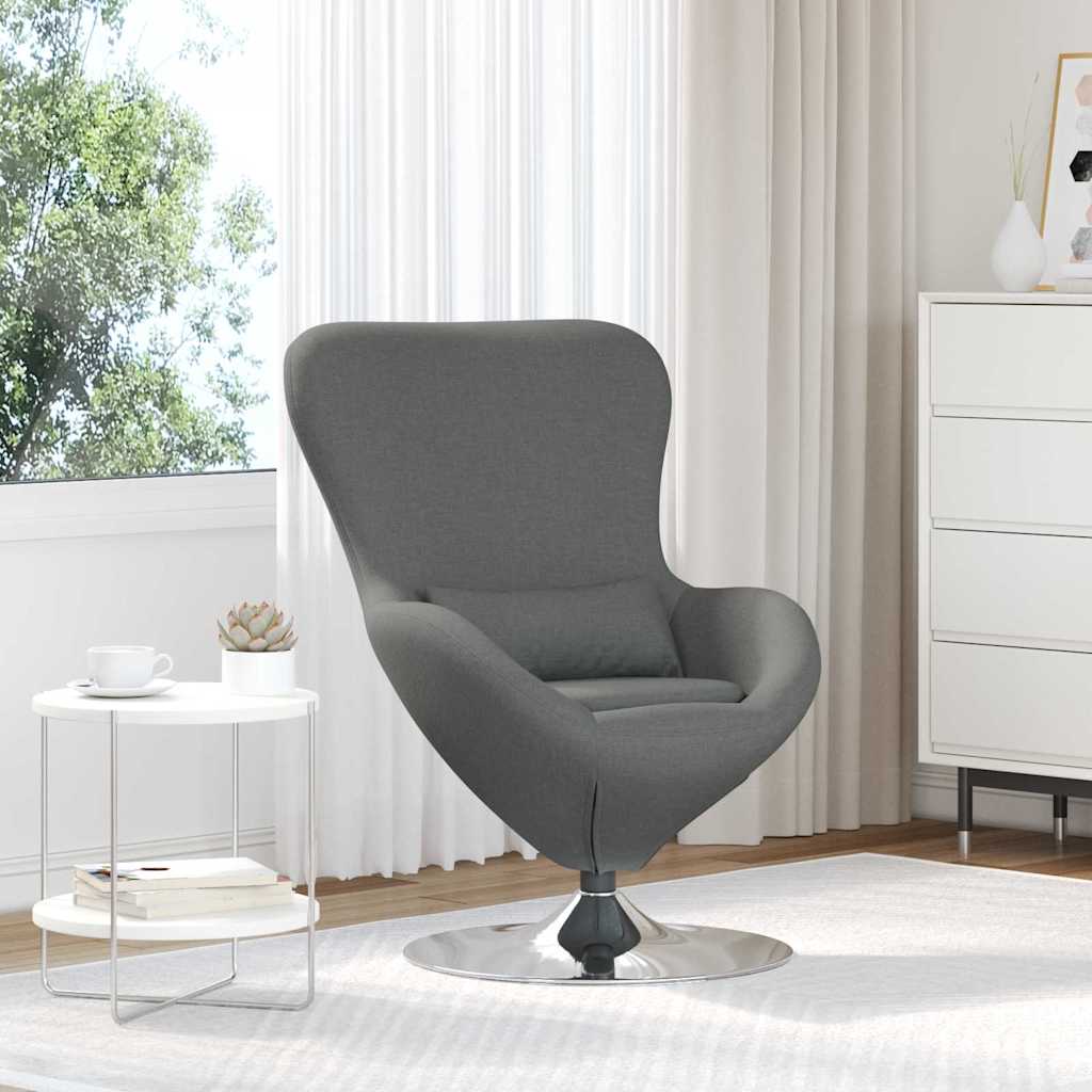 Kiaušinio formos krėslas Tamsiai pilka 63 x 73 x 90 cm audinys